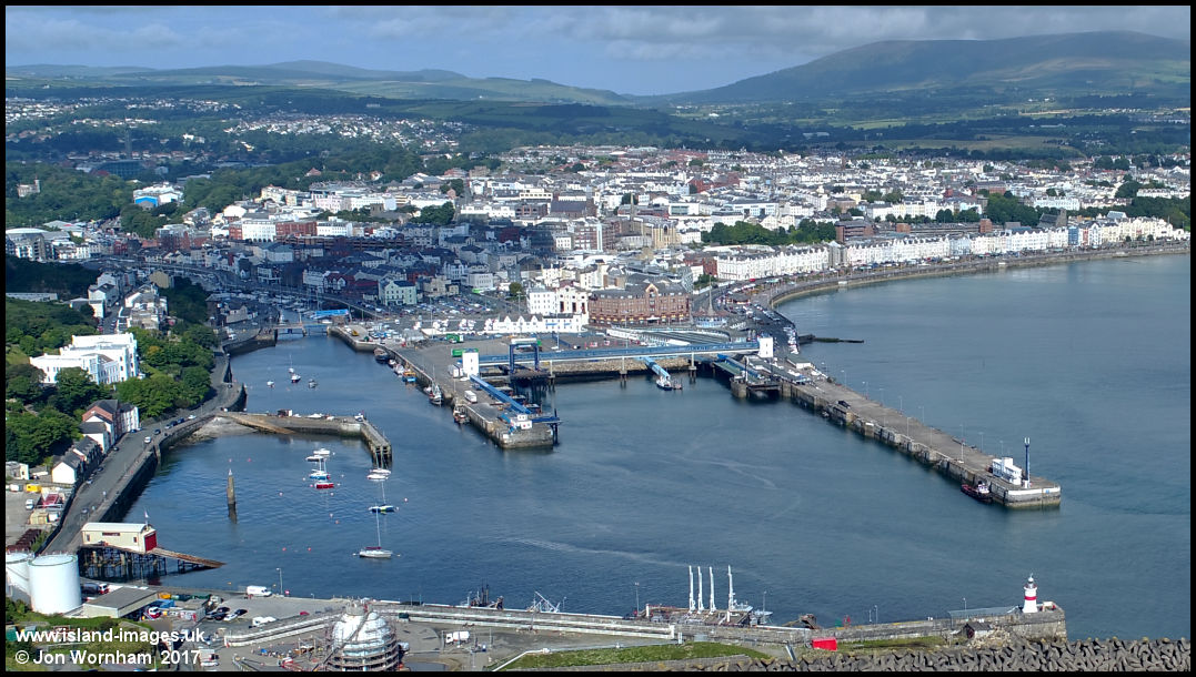 Aerial view of Douglas Harbour, Isle of Man 17/8/17